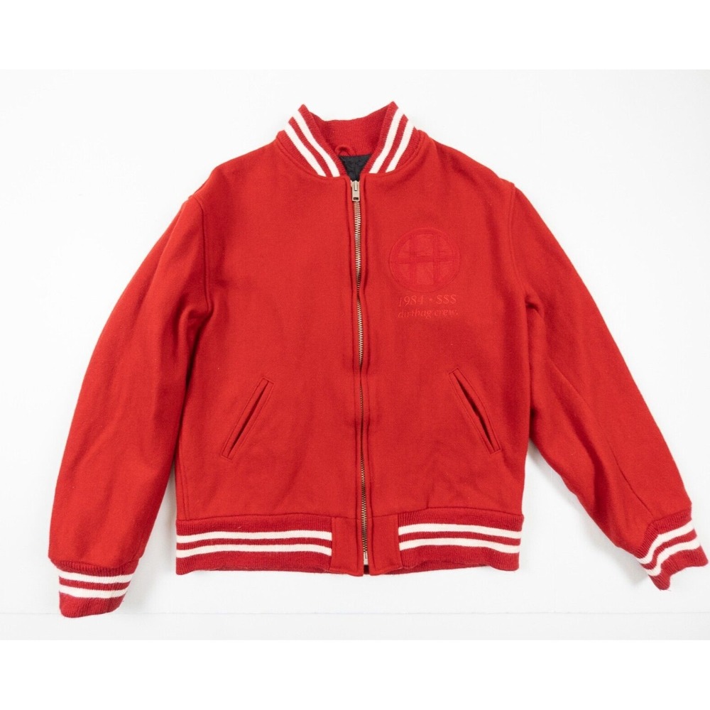 HUF Jacket Mens XLarge Red Varsity Letterman Wool Streetwear Skateboard Adult